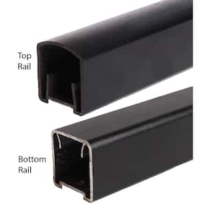 Contemporary 8 ft. x 36 in. Black Fine Textured Aluminum Level Rail Kit