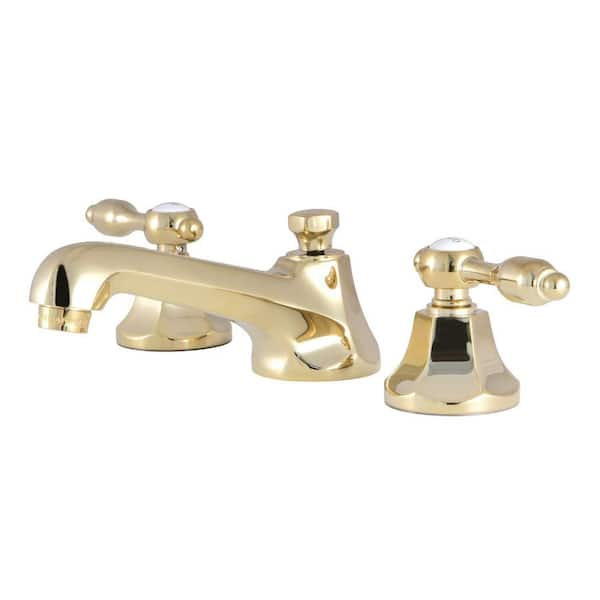 Kingston Brass Tudor 2 Handle 8 In Widespread Bathroom Faucets With