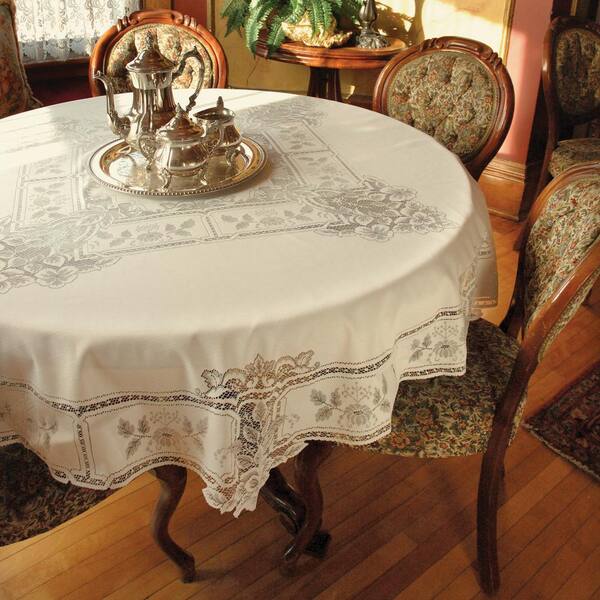 Heritage Lace Heirloom Round Ecru, Round Cream Tablecloth
