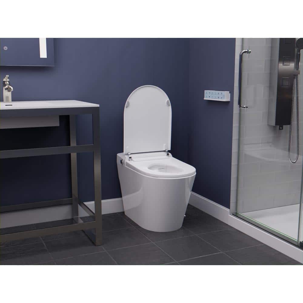 Echo White Elongated Smart Toilet Bidet with Auto Open and Flush