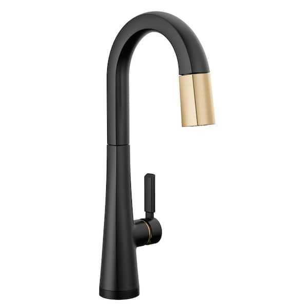 Monrovia Touch2O Touchless Single Handle Bar Faucet in Matte Black/Champagne Bronze