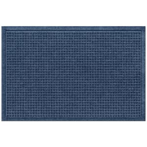 Waterhog Squares 18 in. x 27 in. PET Polyester Indoor Outdoor Door Mat Navy