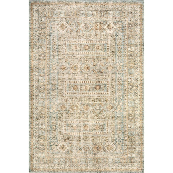 RUGS USA Tilicho Distressed Wool Light Green 9 ft. x 12 ft. Area Rug