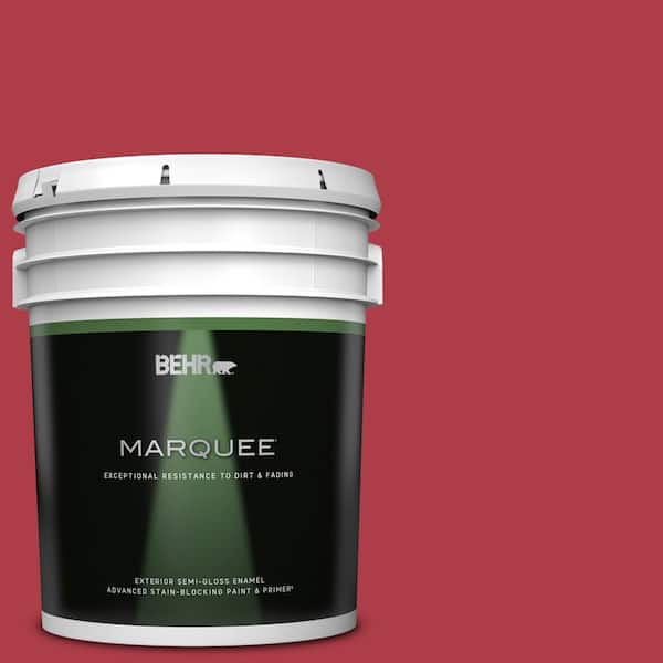 BEHR MARQUEE 5 gal. #140B-7 Frosted Pomegranate Semi-Gloss Enamel Exterior Paint & Primer