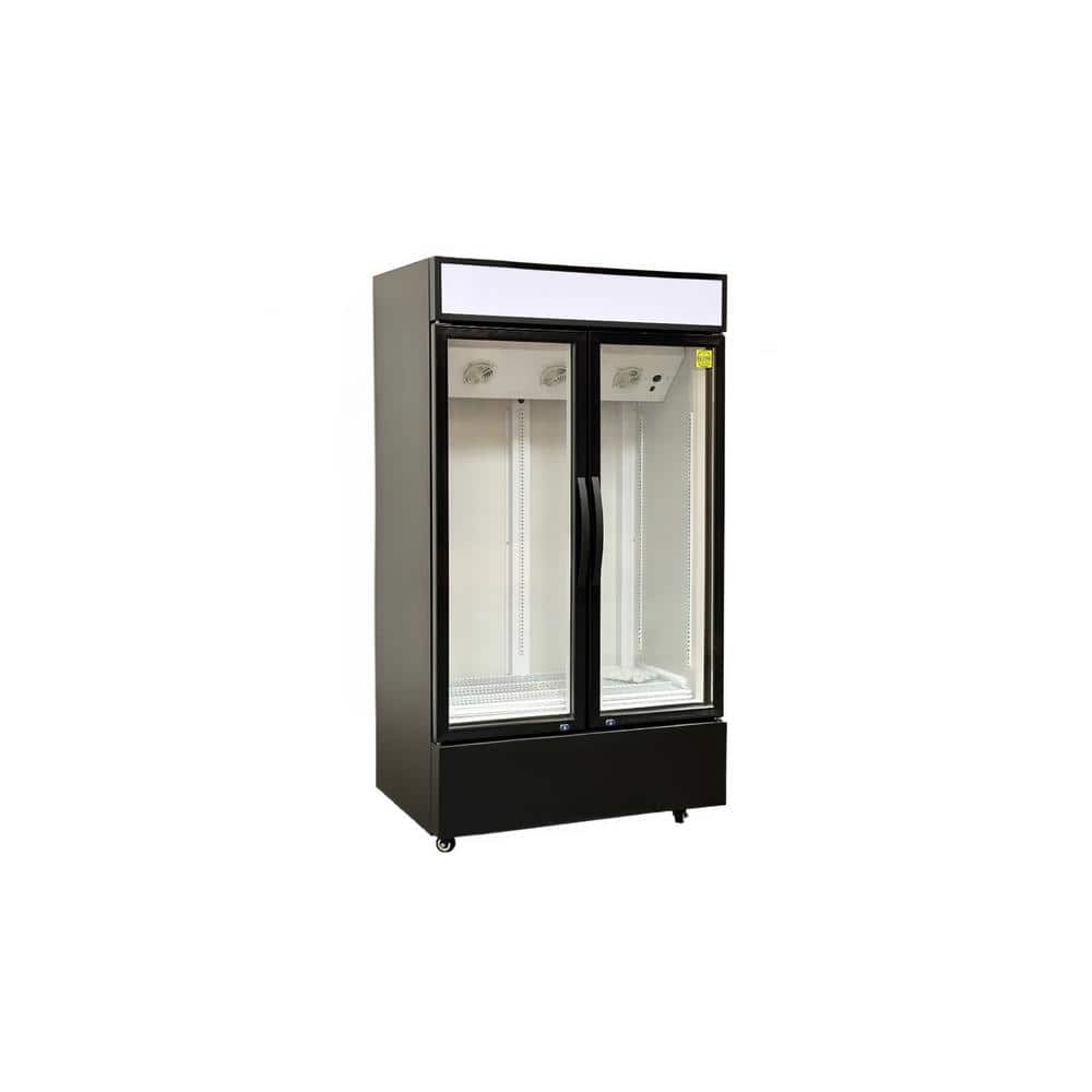 41.5 in. 23.6 cu. ft. 2 Glass Door Commercial Refrigerator EL41A Black