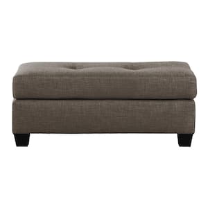 Charley Brown Textured Fabric Rectangle Ottoman