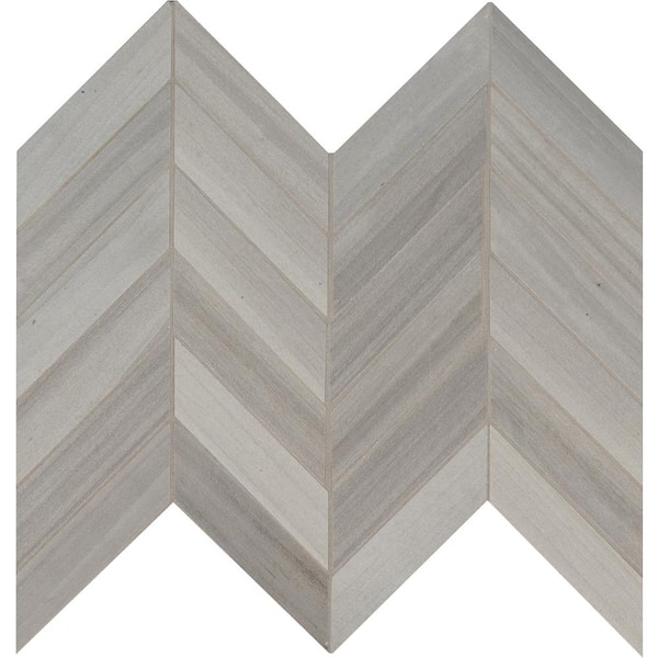 MSI Havenwood Platinum Chevron 12 in. x 15 in. x 0.31 in. Matte Porcelain Mesh-Mounted Mosaic Tile (1.25 sq. ft./Each)