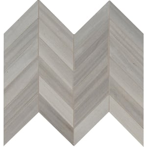 Havenwood Platinum Chevron 12 in. x 15 in. Matte Porcelain Mosaic Floor and Wall Tile (32 Cases/320 sq. ft./Pallet)