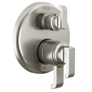 Tetra 2-Handle Wall-Mount Valve Trim Kit 6-Setting Int. Div. in Lumicoat Stainless (Valve Not Included)