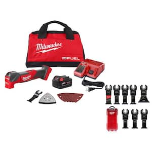 M18 FUEL 18V Li-Ion Cordless Brushless Oscillating Multi-Tool Kit with (1) 5.0 Ah Battery,Charger,Bag & Blade Set (8-Pc)