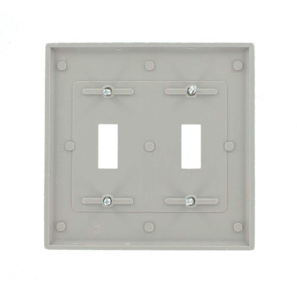 Gray 2-Gang Standard Thermoset Toggle Wall Plate