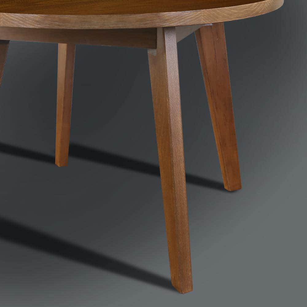 Genuine 24" Round Walnut Coffee Table with Solid Wood