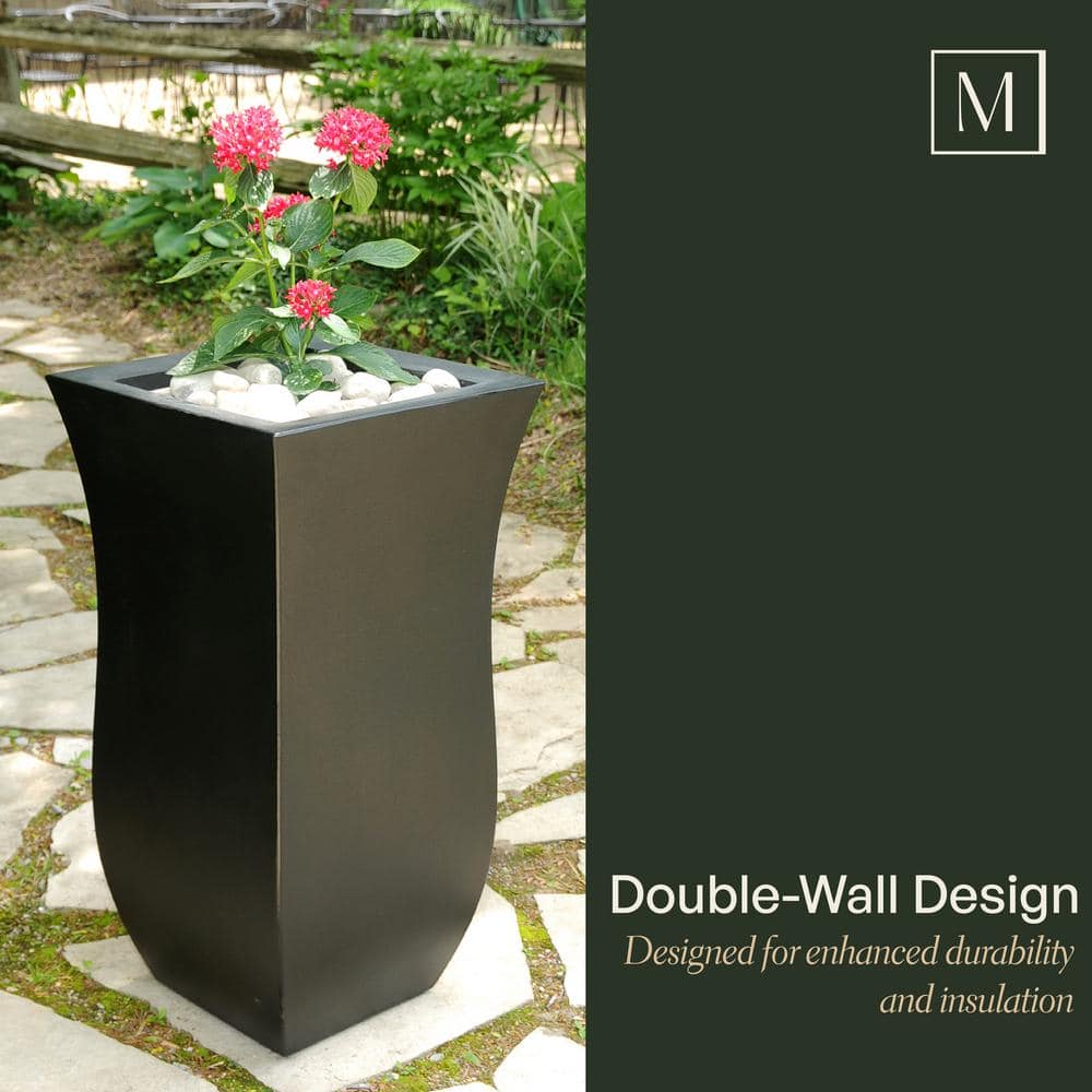 Valencia 30" Black Tall Polyethylene Outdoor Planter