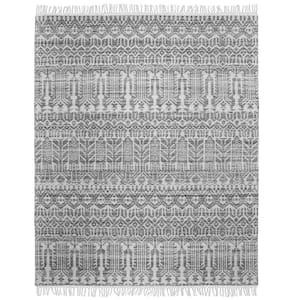 Banning Ivory Grey 8 ft. x 10 ft. Rectangle Solid Pattern Polyester Wool Runner Rug