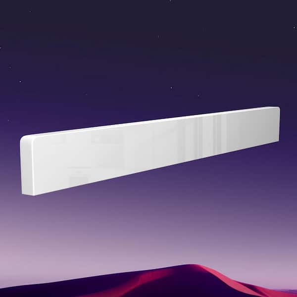 48 in. W Solid Surface Resin Vanity Backsplash for Countertop in White