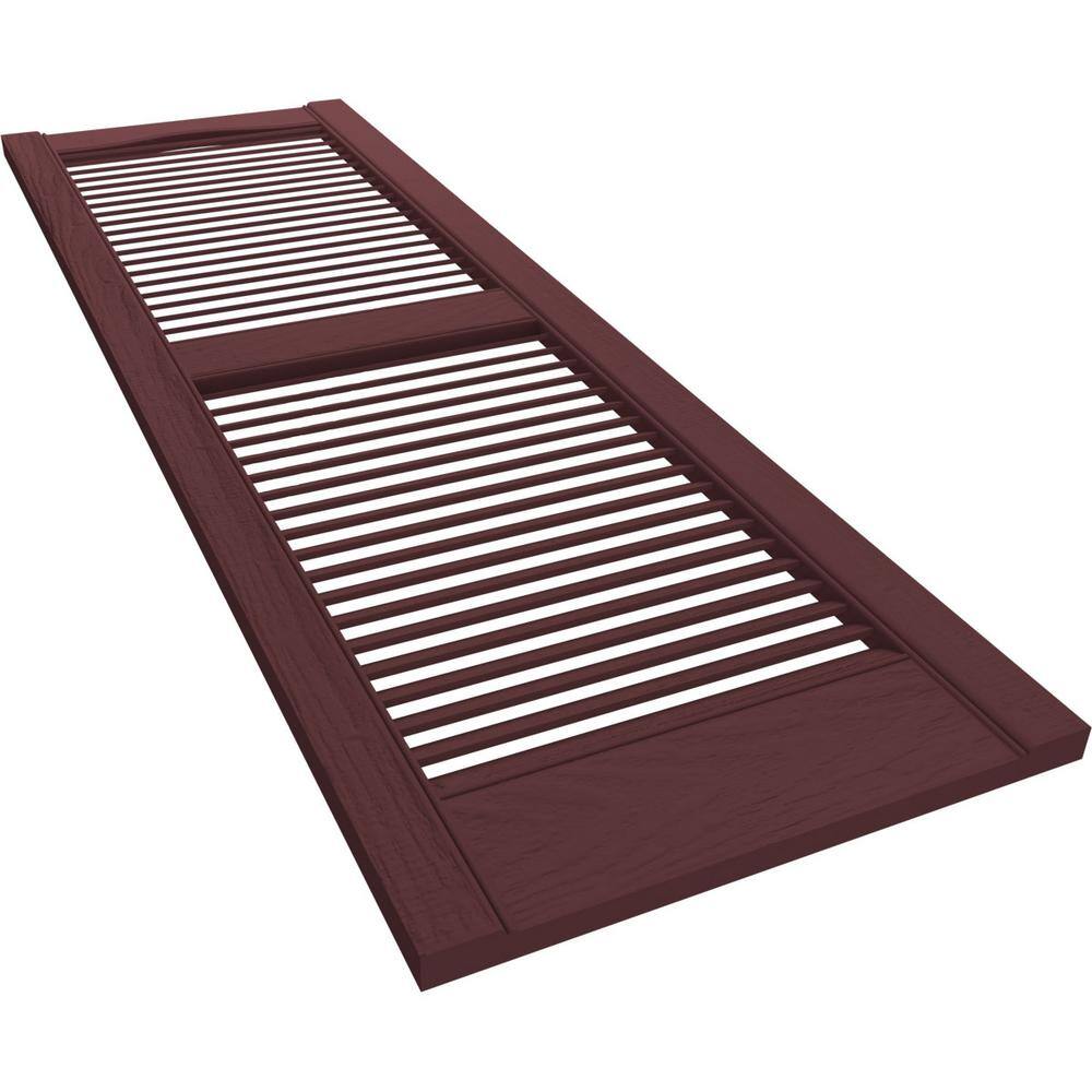 Bordeaux Vinyl 12" x 54" Louvered Decorative Shutters
