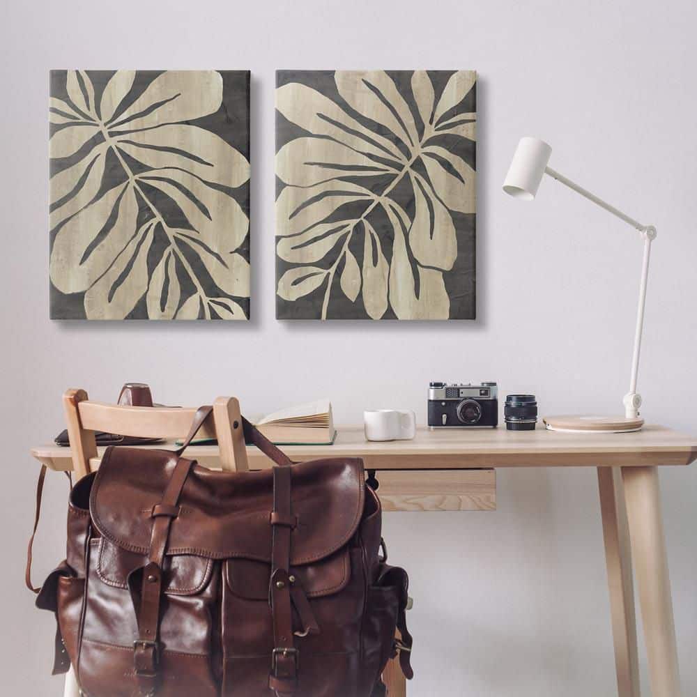 Rustic Curved Leaves by June Erica Vess 2 Piece Unframed Nature Graphic Art Print 30 in. x 24 in. price history on PriceWatchPro