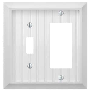 Cottage 2 Gang 1-Toggle and 1-Rocker Composite Wall Plate - White