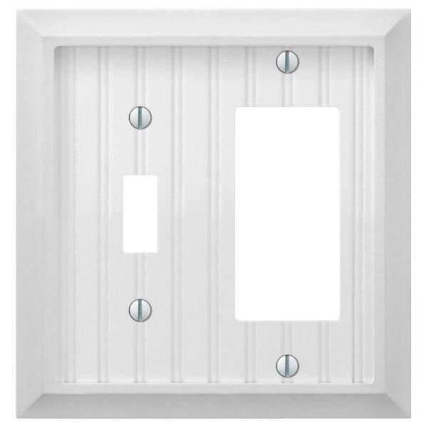 AMERELLE Cottage 2 Gang 1-Toggle and 1-Rocker Composite Wall Plate - White