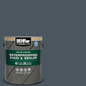 1 gal. #N480-7 Midnight Blue Solid Color Waterproofing Exterior Wood Stain and Sealer