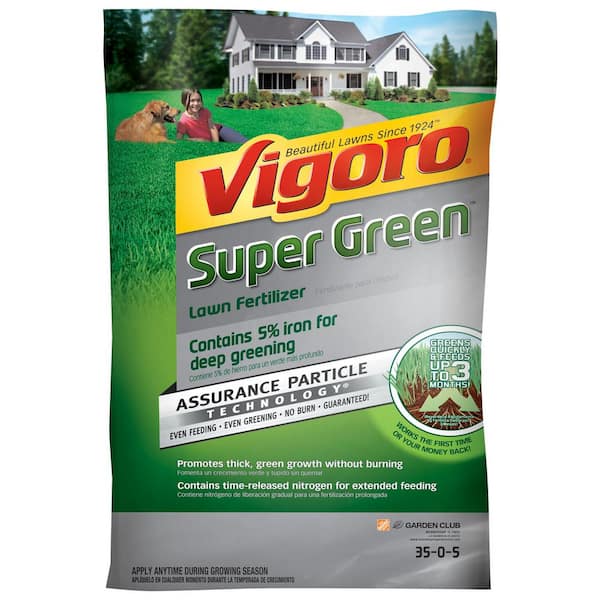 Vigoro Super Green 16 lbs. 6,220 sq. ft. Lawn Fertilizer with 5% Iron for Green Grass