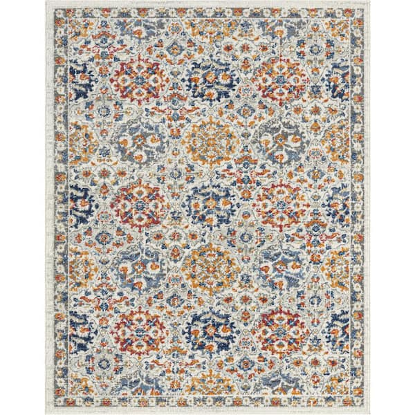 Tayse Rugs Chelsea Cream 8 ft. x 10 ft. Oriental Indoor Area Rug