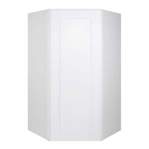 Newport Shaker White Ready to Assemble Wall Diagonal Corner Cabinet 24 in. W x 42 in. H x 24 in. D