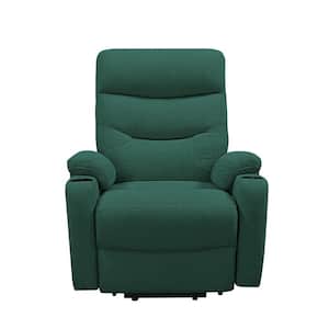 Green Electric Lift Recliner Sofa with 2-Side Pockets and Cup Holders Massage Chair