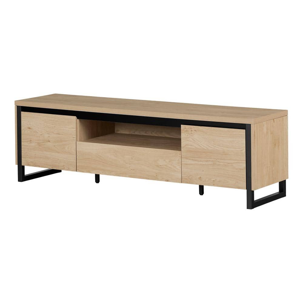 Urban Modern Black MDF TV Stand with Cabinet and Drawer