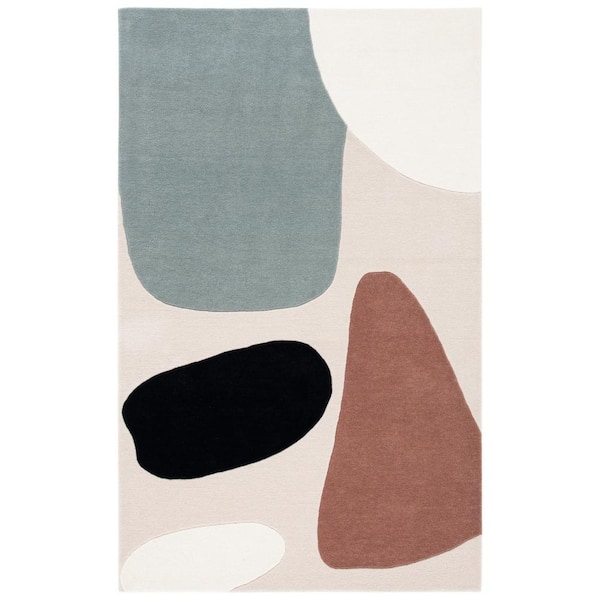 SAFAVIEH Fifth Avenue Beige/Black 6 ft. x 9 ft. Abstract Geometric Shapes Area Rug
