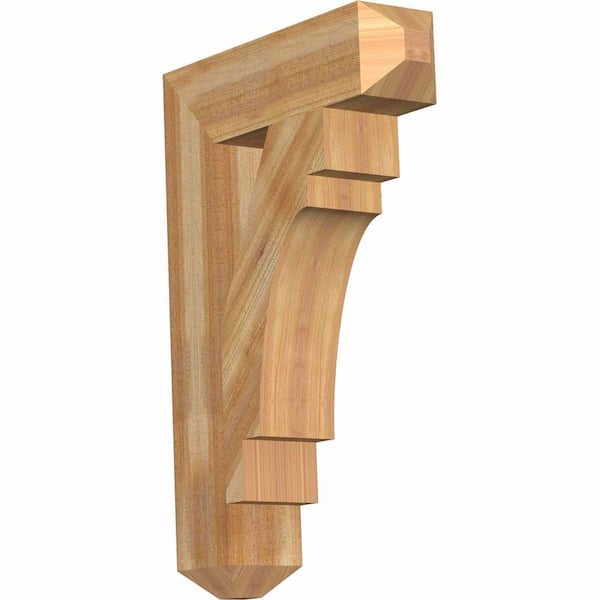Ekena Millwork 6 in. x 36 in. x 24 in. Western Red Cedar Merced Craftsman Rough Sawn Bracket