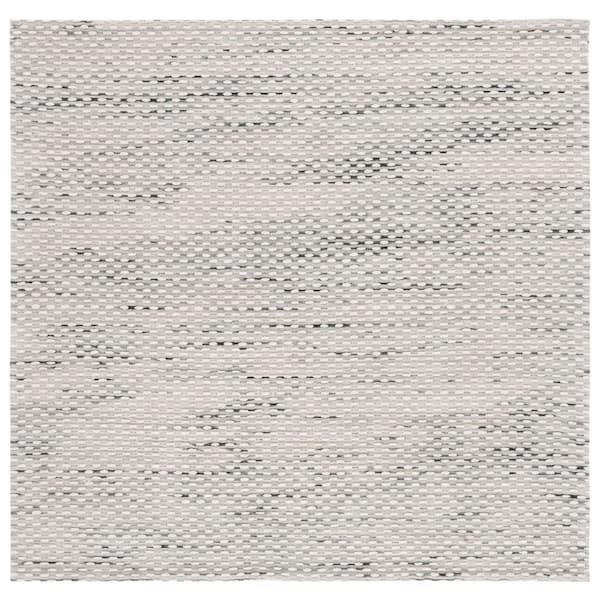 SAFAVIEH Marbella Beige/Blue 6 ft. x 6 ft. Striped Solid Color Square Area Rug