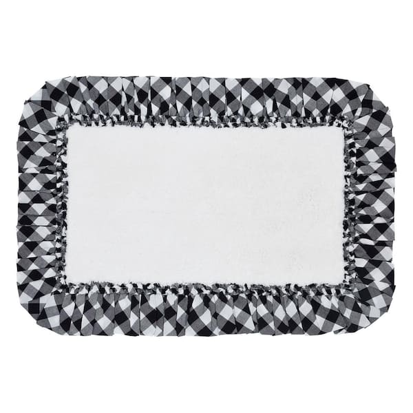 VHC BRANDS Annie Buffalo Check 20 in. x 30 in. Black Bathmat