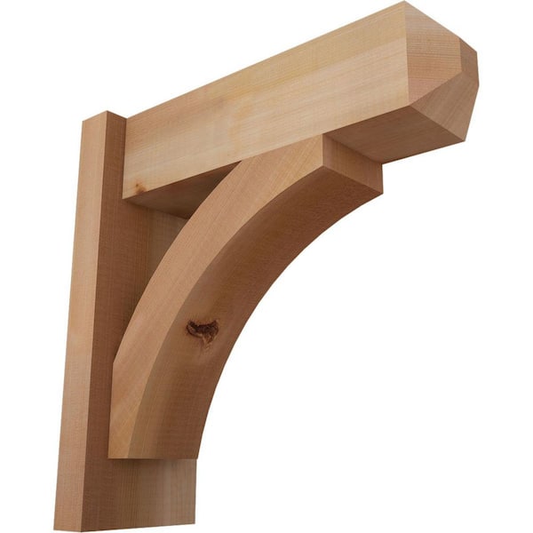 Ekena Millwork 6 in. x 16 in. x 16 in. Western Red Cedar Thorton Craftsman Smooth Outlooker