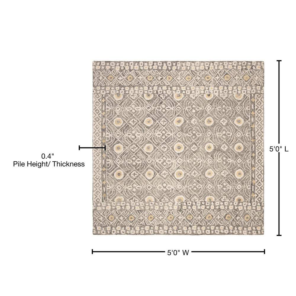 Artisan Ivory Wool 59" Hand-Tufted Round Area Rug
