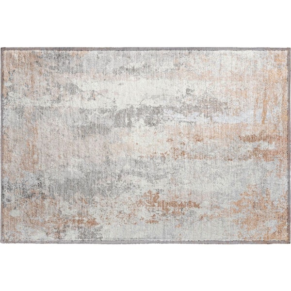 Mayfield Premium Machine Washable Abstract AMF1848 Coral 2 ft. x 3 ft. Area Rug