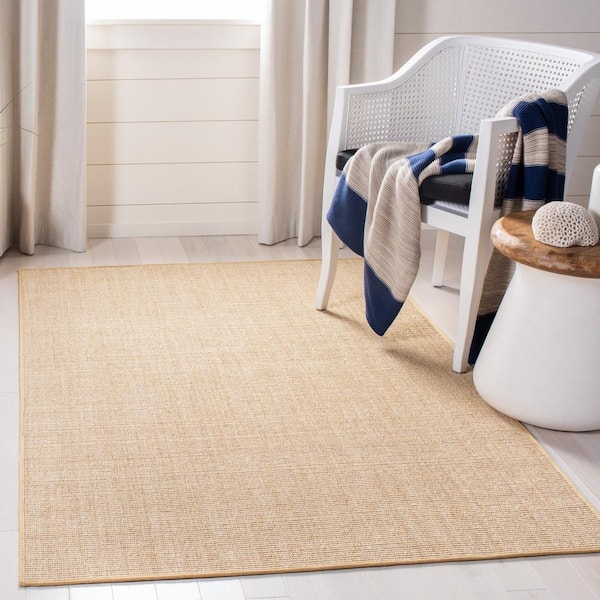 Martha Stewart 4 ft. x 6 ft. Beige/Ivory Solid Color Area Rug
