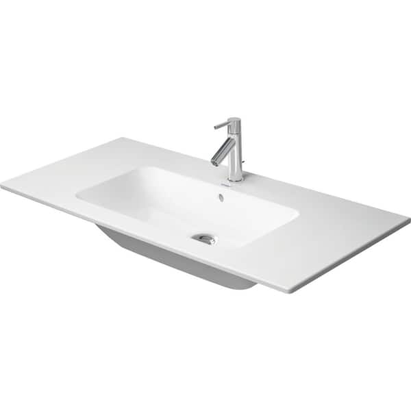 Duravit ME by Starck 6.88 in. Wall-Mounted Rectangular Bathroom Sink in White