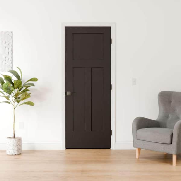 Masonite 36 in. x 80 in. 3-Panel Winslow Single Bore Hollow Core