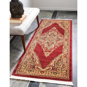 Sahand Arsaces Red 2' 7 x 6' 7 Runner Rug