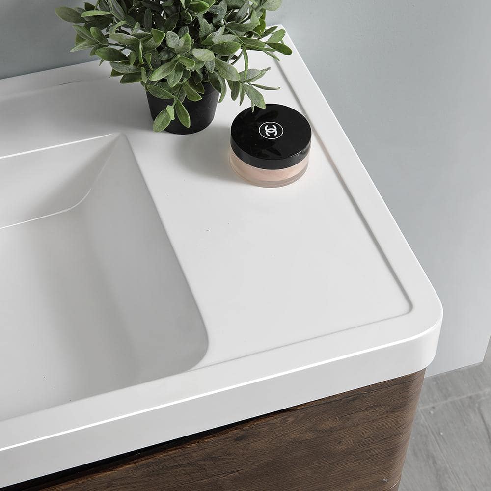 Tuscany 40" Rosewood Wall Mount Vanity with Acrylic Sink