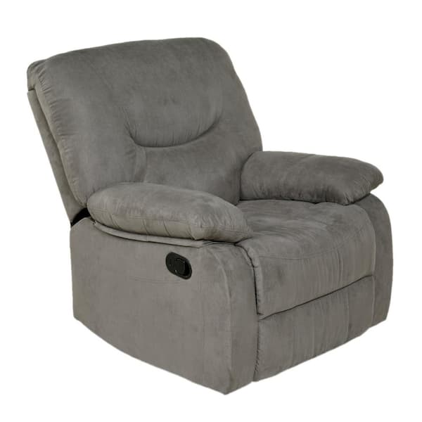 Relaxzen Gray Microfiber Rocker Recliner