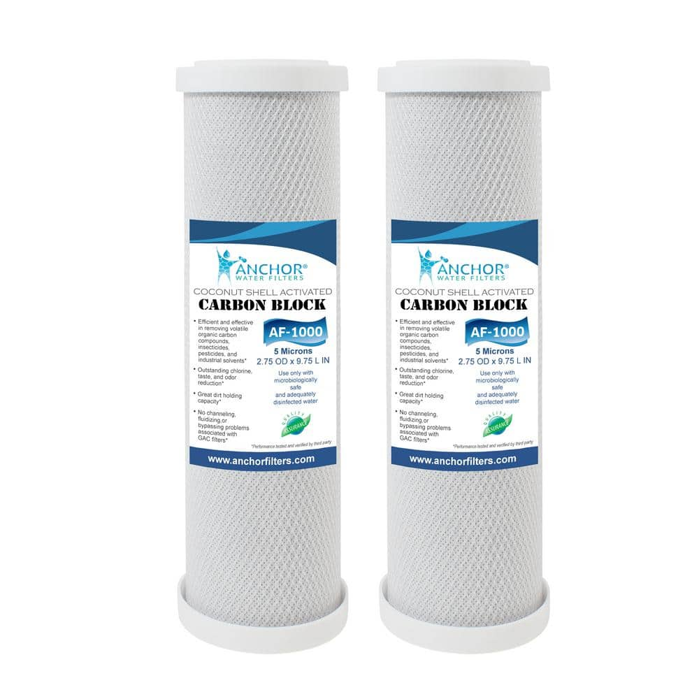 ANCHOR WATER FILTERS Carbon Block Replacement Filter Cartridge for AF-3000, Reverse Osmosis and Undercounter Filters (2-Pack)