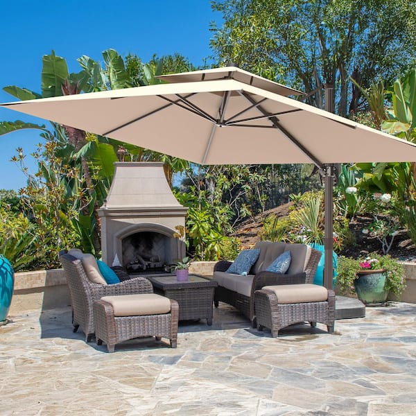 best heavy duty patio umbrella 11x9 ft Cantilever - Double Top Charge Time 10' x 13' Heavy Duty