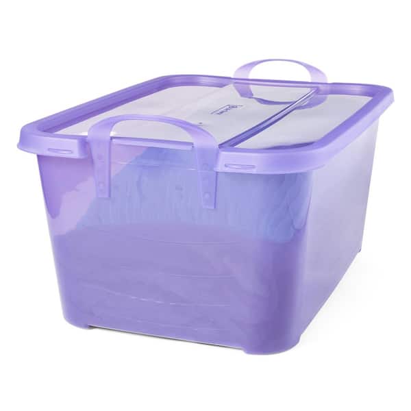 4x Life story caja almacenaje con tapa small 15l violet