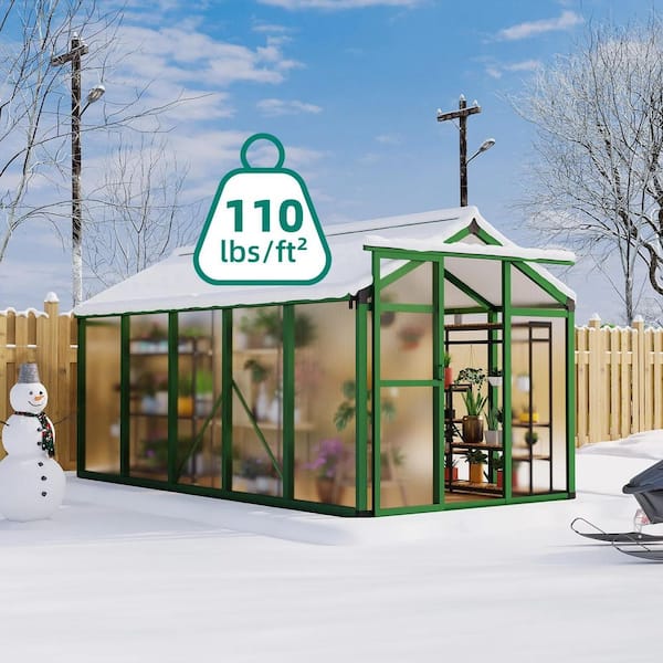 Garvee 6 ft. x 10 ft. Walk-in Greenhouse-Vented Roof, Adjustable