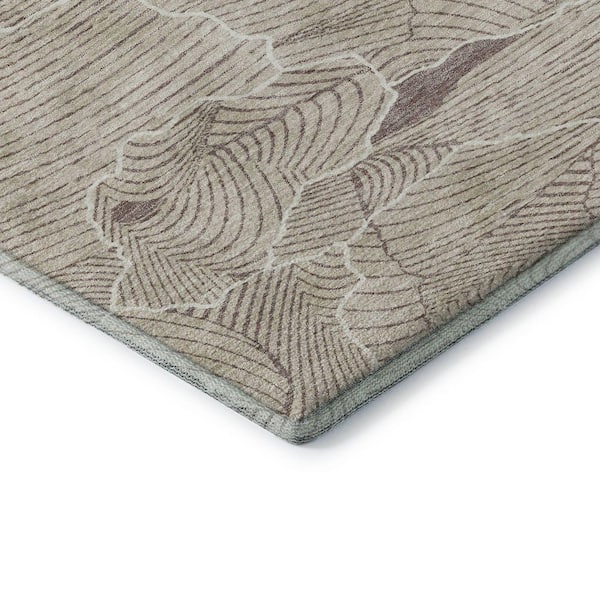 Mayfield Premium Machine Washable Abstract AMF1048 Beige 8 ft. x 10 ft. Area Rug