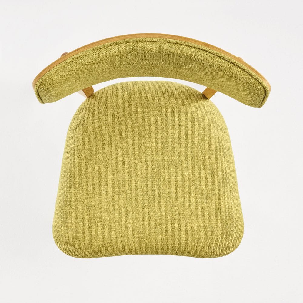 Green Tea Upholstered Mid-Century Modern Side Chairs with Oak Frame, Set of 2