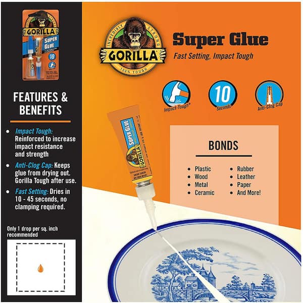 Gorilla Clear Glue Minis, Four 3 Gram Tubes, Clear, (Pack of 1)