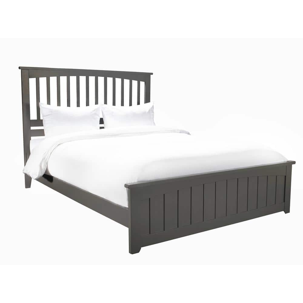 Atlantic Grey Queen Mission Solid Wood Platform Bed